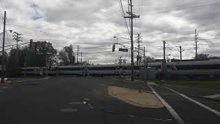 NJ Transit Train at Route 35 Board St Red Bank During Spring Street Fair 2025