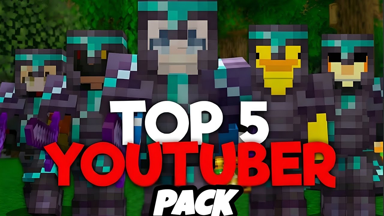 Top 5 Best Youtubers Pack For Mcpe ! Minecraft bedock.