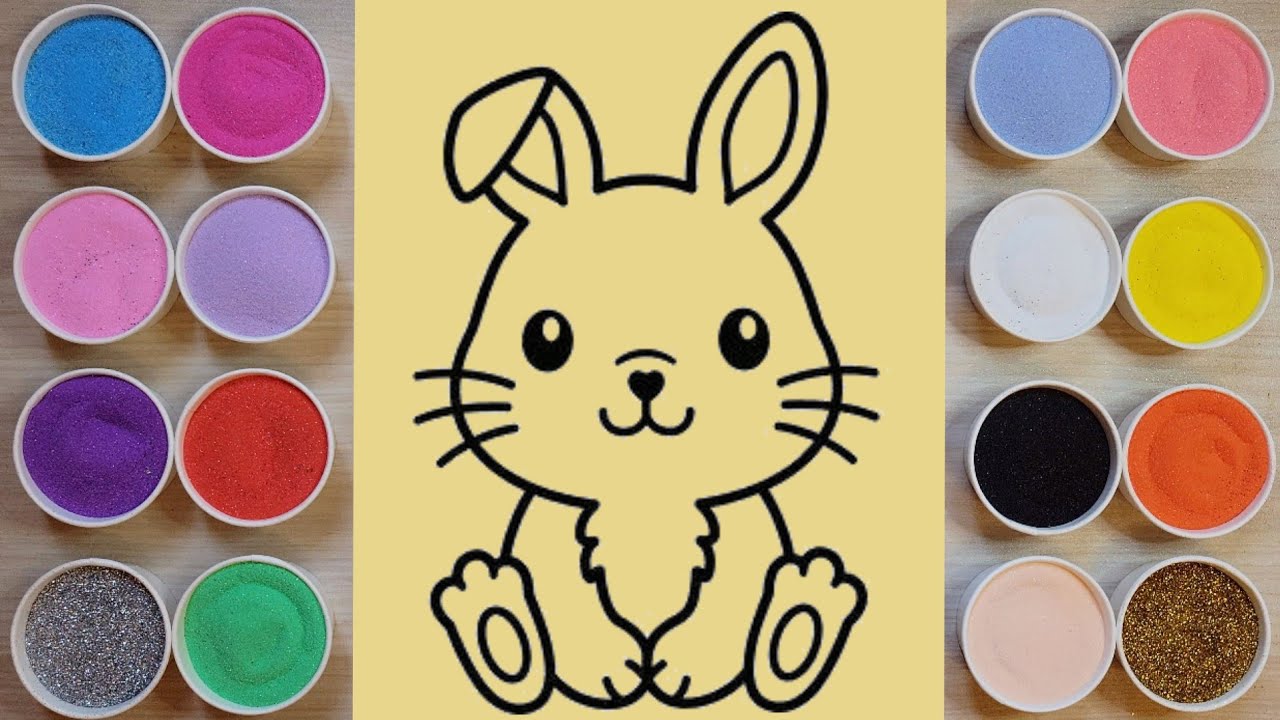 Sand Painting Cute Rabbit|How to draw rabbit 沙畫可愛的小兔子 - YouTube