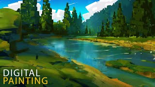 River: Full Digital Painting Process
