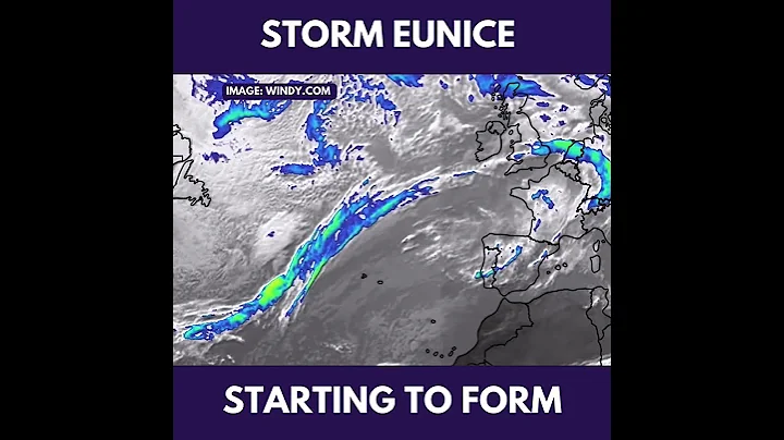 Storm Eunice forming over the Atlantic Ocean #shorts