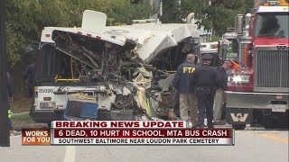 6 confirmed dead after MTA, school bus crash in southwest Baltimore