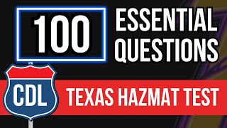 Texas CDL Hazmat Test 2026 (100 Essential Exam Questions)