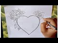 Heart shape drawingpencil drawinglady hut creations