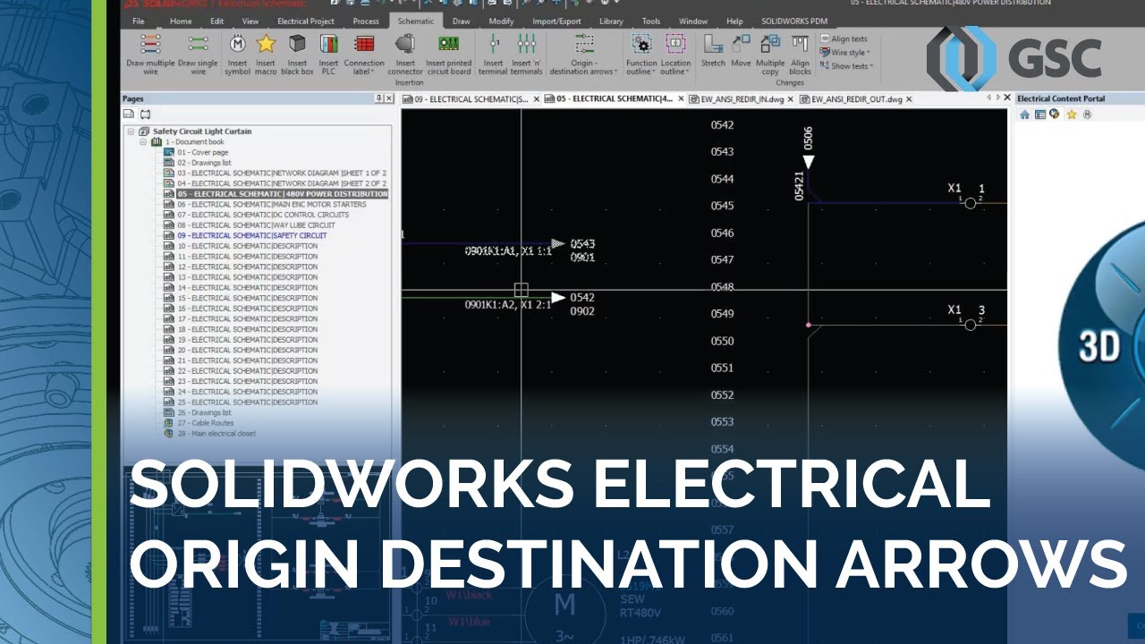 Wire Numbering Origin Destination Arrows SOLIDWORKS Electrical