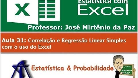 Aula 31: Correlação e Regressão Linear Simples com Excel