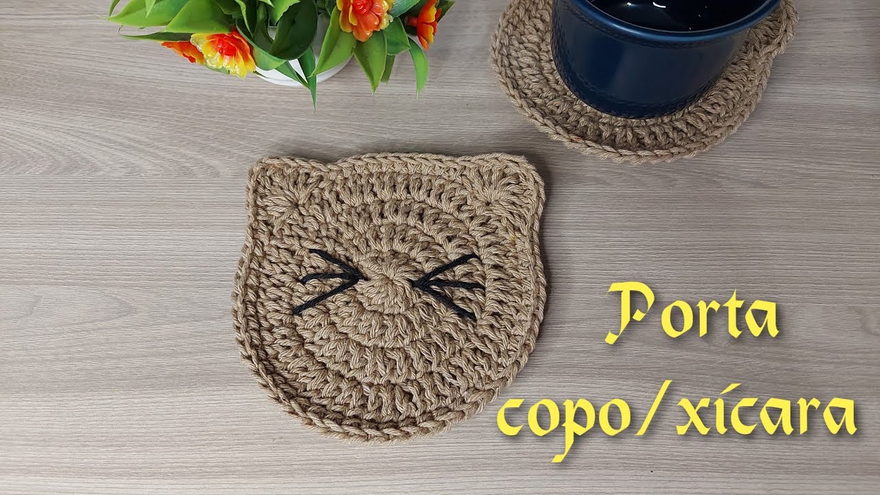 Porta copo / Xícara em Crochê  - pet