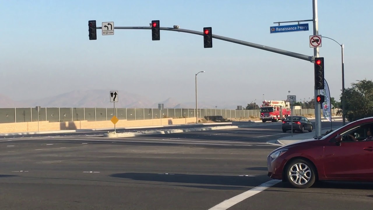 Rialto fire department medic truck 203 responding to a traffic collision
