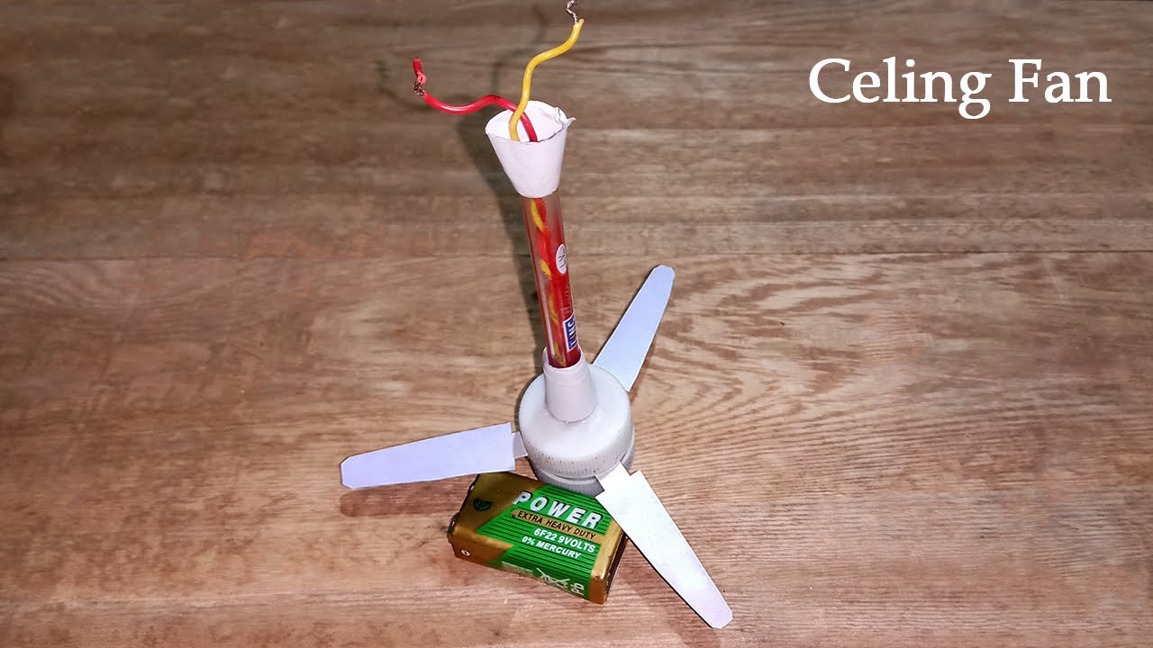 How To Make A Ceiling Fan At Home | Homemade DC Ceiling Fan Science ...