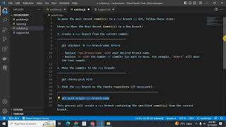 Move the Most Recent Commit(s) to a New Branch in Git