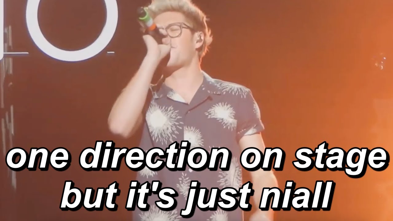 one direction on stage but it's just niall horan