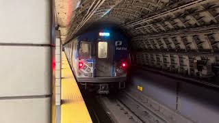 Weekend 33rd Street & Journal Square via Hoboken PATH train action at Christopher Street 