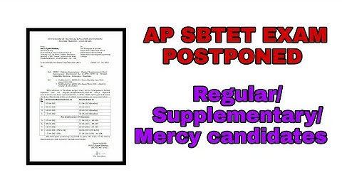 ap sbtet exam postponed Regular/Supplementary/special mercy? good news