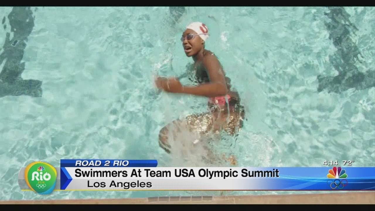 Swimmers at Team USA Olympic summit