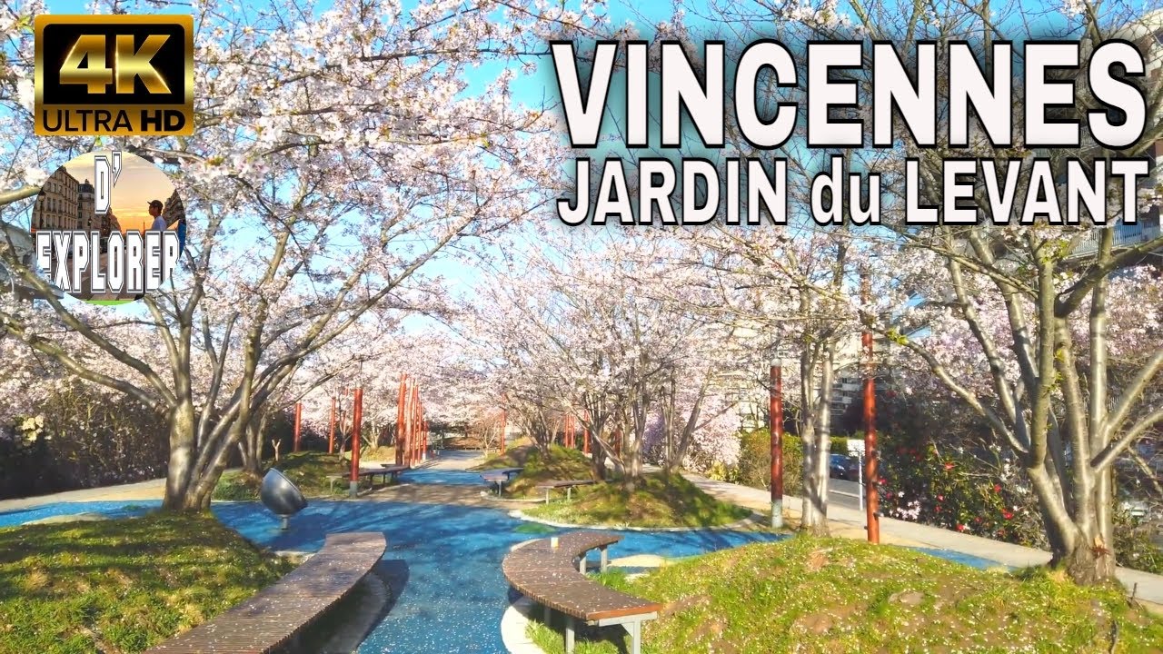 【4K】🇫🇷Paris Suburb Walking Tour》Vincennes,Jardin du Levant 2021 Spring