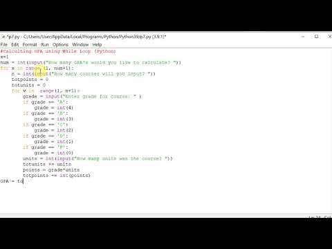 Calculating GPA using While Loop (Python)