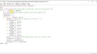 Calculating GPA using While Loop (Python)