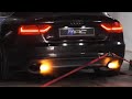 Audi S5 V6 Armytrix exhaust & downpipes pops and bangs flames