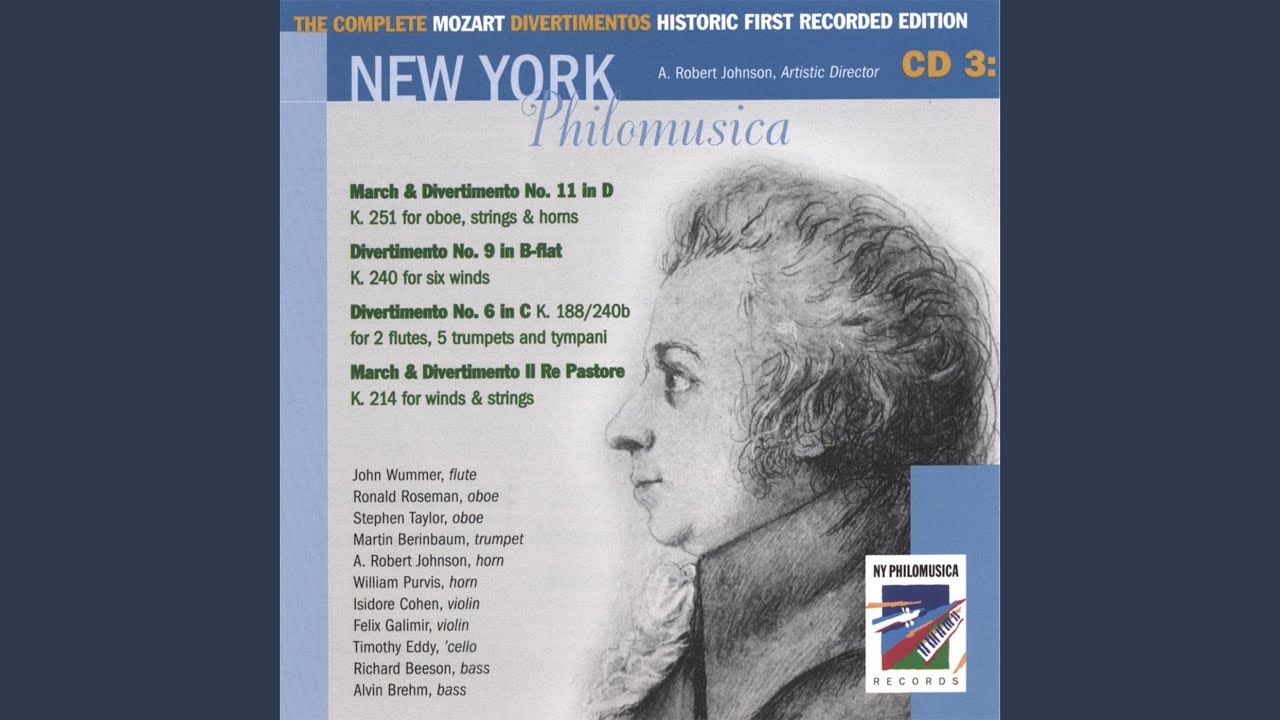 Смотреть «March & Divertimento Il Re Pastore, Andantino» на YouTube Смотреть «March & Divertimento Il Re Pastore, Andantino» на YouTube