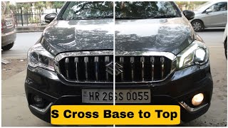 MARUTI S CROSS MODIFIED BASE TO TOP | TOP VARIANT | PROJECTOR HEAD LIGHTS | TAIL LIGHTS