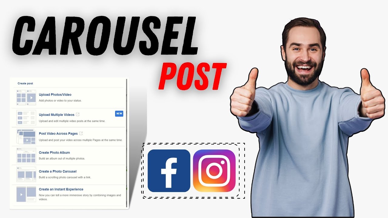 How To Create Facebook & Instagram Carousel Post, November 2021 - YouTube