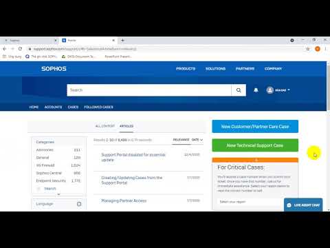 Open case support Sophos