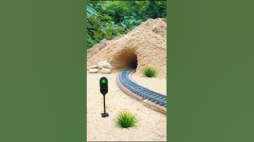 "Evening Train Through Sand Tunnel with Realistic Sound | Miniature Diorama Journey"