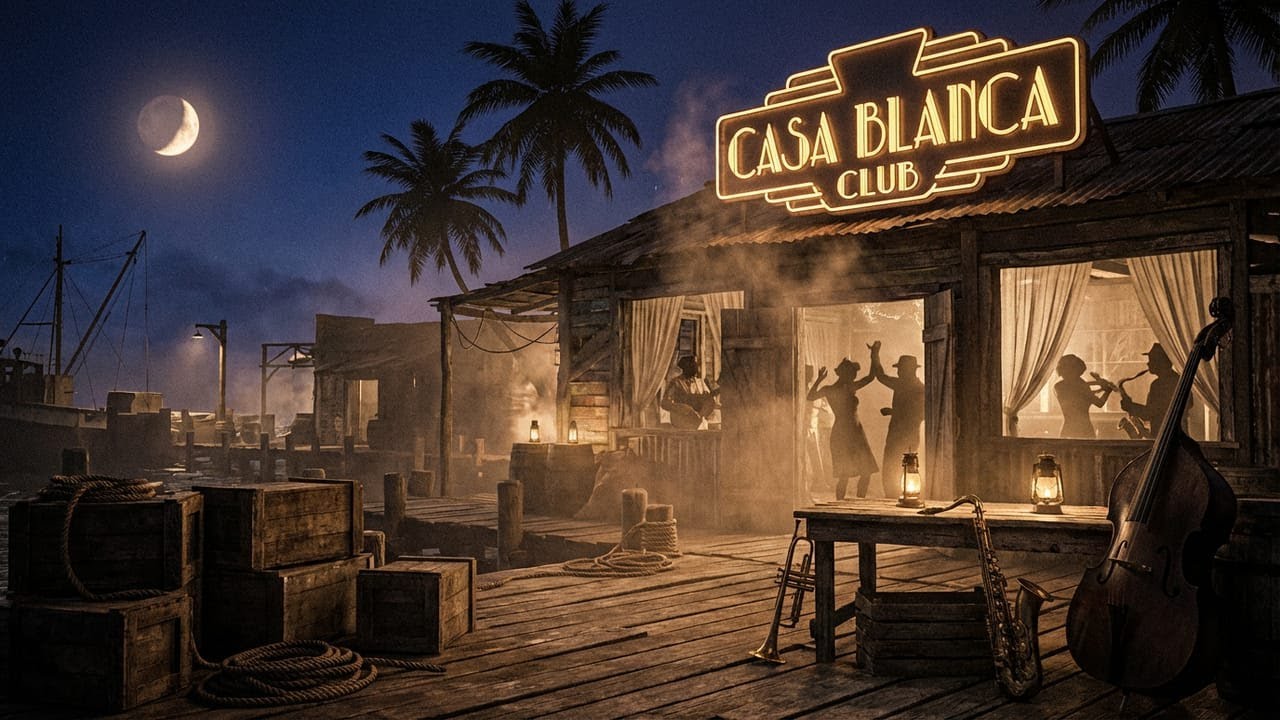 Vintage Caribbean Jazz • Smooth 1940s Island Swing & Tropical Night Lounge Music 🌙✨