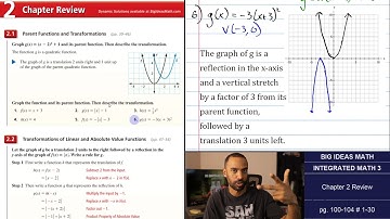 Big Ideas Math [IM3]: Chapter 2 Review (Examples & Problem Set)