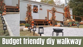 Easy budget friendly walkway | mobile home updates | solar lighting solutions | Little Blessed Nest