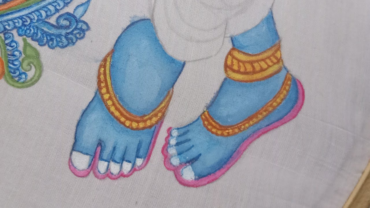 ✨🔥Free (class : 51) Fabric Painting course for beginners, God/Goddess Paatham practice #fabricpainti