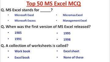 Top 50 MS Excel MCQ voor alle competitieve examens | Microsoft Office | MS Excel MCQ
