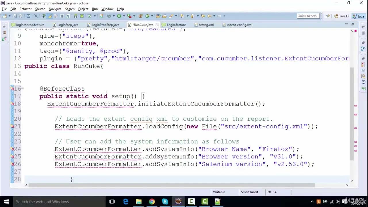 19 Cucumber Reporting Integrating Cucumber Extent Report Plugin - YouTube