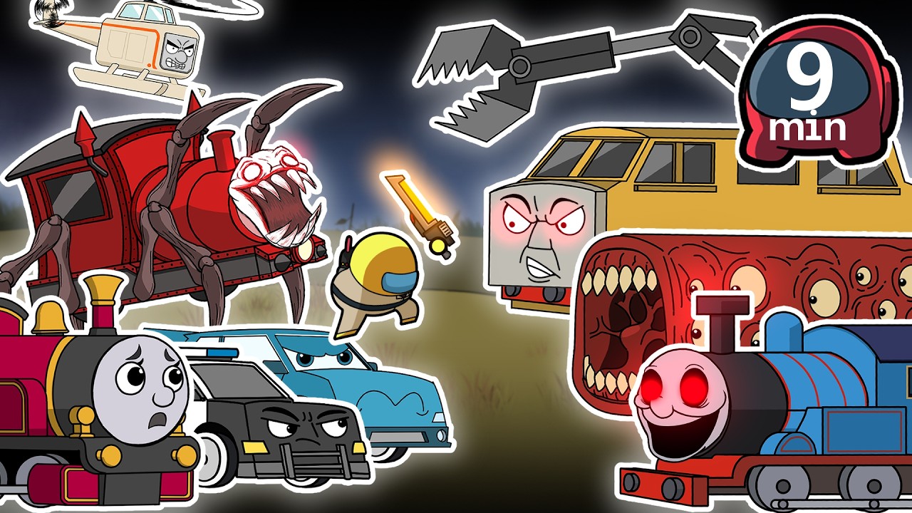 Cursed Thomas vs CHOO CHOO CHARLES  & GHOSTBUSTERS  COMPLETE EDITION  PART B I AMONG US ANIMATION