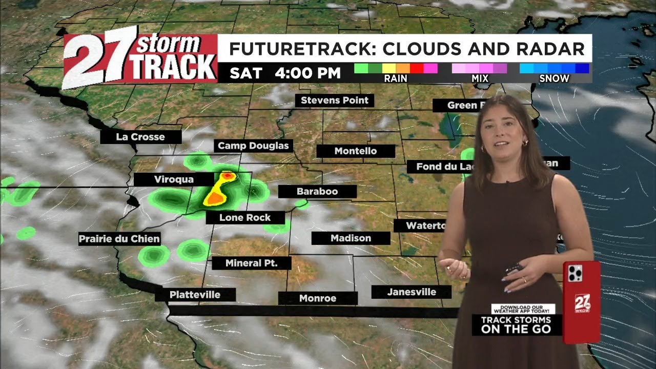 A few isolated showers move in to start the weekend - YouTube