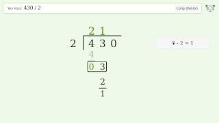Long Division Problem 430/2: Step-by-Step Video Solution