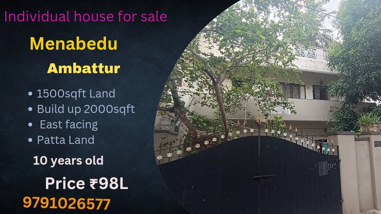 🏤🏘🏡Individual house for sale in ambattur menambedu 1500sqft East facing
