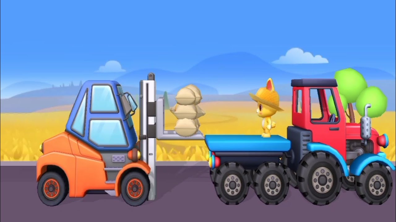 Tractor Khet anaaj ki bori transport cartoon video bacchon ke liye