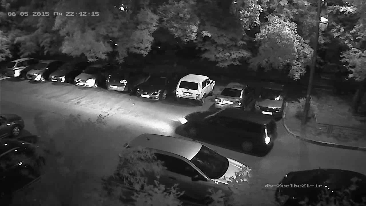 HIKVISION DS 2CE16C2T IR 3,6 пример видеозаписи ночью