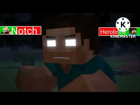 [Minecraft Fight] Notch vs Herobrine With Healthbars