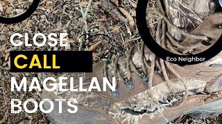 I almost cut my foot with a chainsaw Magellan outdoors boots are amazing