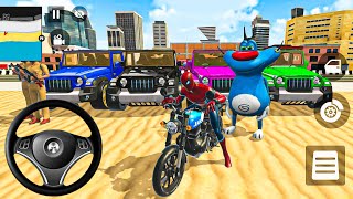 🪅 Red Hulk Rescue Monster Police Car 🚕 Spiderman 3D Car Driving Game🦆 Franky Indian Bus Bike Drive 🌟