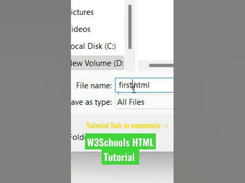 Save HTML file | W3Schools HTML Tutorial #w3schools #html #htmlcss # ...