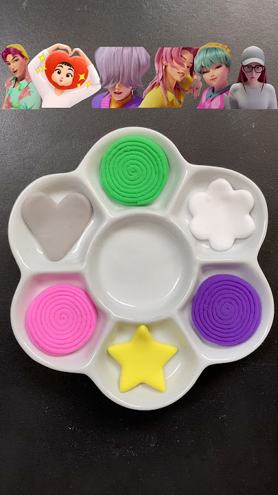 K-pop demon hunters colour mixing #kpop #art #satisfying #colourmixing