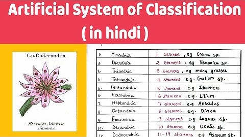 Artificial System of Classification ( in Hindi )