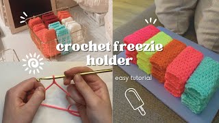 how to crochet a freezie/ice pop holder 🧊 // EASY beginner friendly crochet tutorial