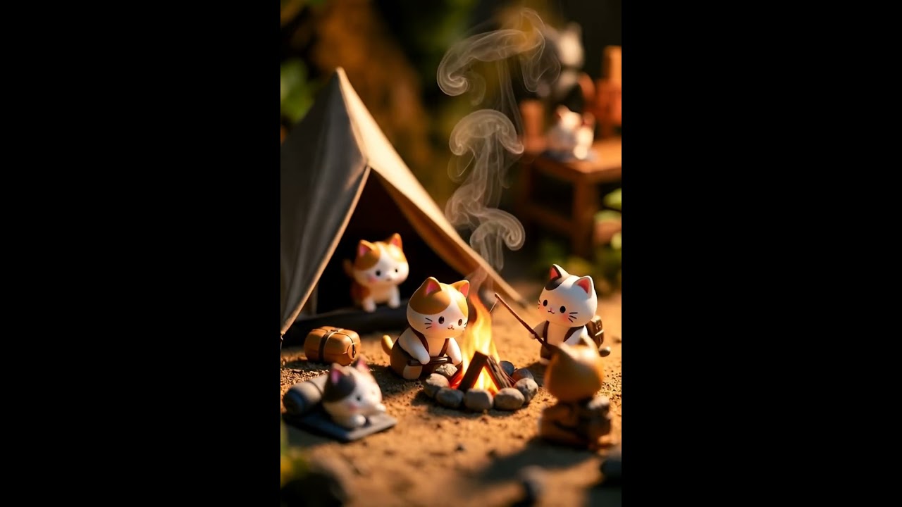 🍢🔥Tiny Camping Party: Roasting Marshmallows 