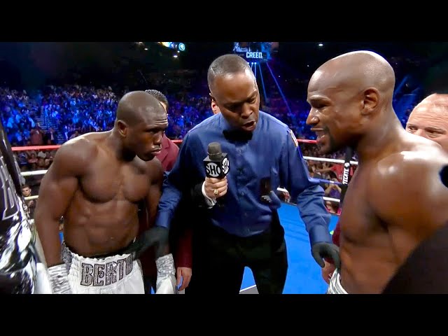 Andre Berto (USA) vs Floyd Mayweather (USA) | BOXING fight, HD, 60 fps class=