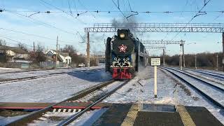Паровоз П36-0218 с новогодним поездом Деда Мороза | Мордовия (РЖД)