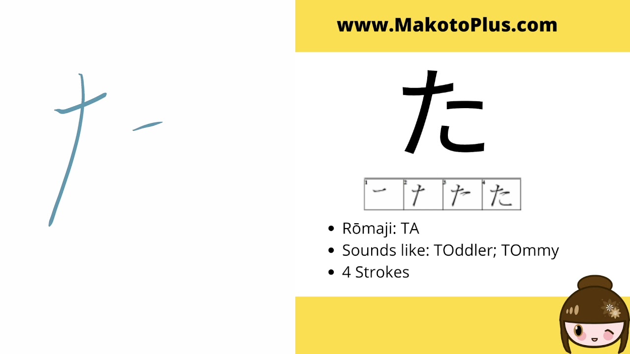 Hiragana た ta Stroke Order #shorts - YouTube